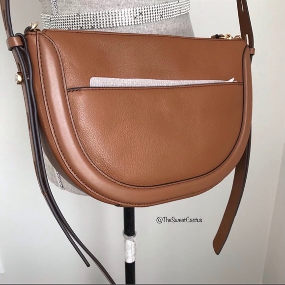 Michael Kors Jagger Messenger Crossbody MK Small Shoulder Bag Tan Brown - Picture 11 of 16